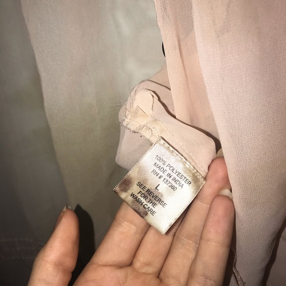 Semi sheer pink large button up by truth - Picture 6 of 8